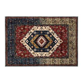 1PC Bohemian Vintage Watercolor Doormat - Non-Slip Soft Rug, Stain-Resistant Washable Mat for Entryway, Kitchen, Living Room, Laundry & Bathroom (colour: KSX-8-10-6, size: 8*10ft/244*305cm)