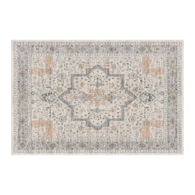 1PC Bohemian Vintage Watercolor Doormat - Non-Slip Soft Rug, Stain-Resistant Washable Mat for Entryway, Kitchen, Living Room, Laundry & Bathroom (colour: KSX-8-10-7, size: 8*10ft/244*305cm)