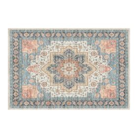 1PC Bohemian Vintage Watercolor Doormat - Non-Slip Soft Rug, Stain-Resistant Washable Mat for Entryway, Kitchen, Living Room, Laundry & Bathroom (colour: KSX-8-10-3, size: 8*10ft/244*305cm)