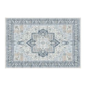 1PC Bohemian Vintage Watercolor Doormat - Non-Slip Soft Rug, Stain-Resistant Washable Mat for Entryway, Kitchen, Living Room, Laundry & Bathroom (colour: KSX-5-7-4, size: 5*7ft/153*214cm)